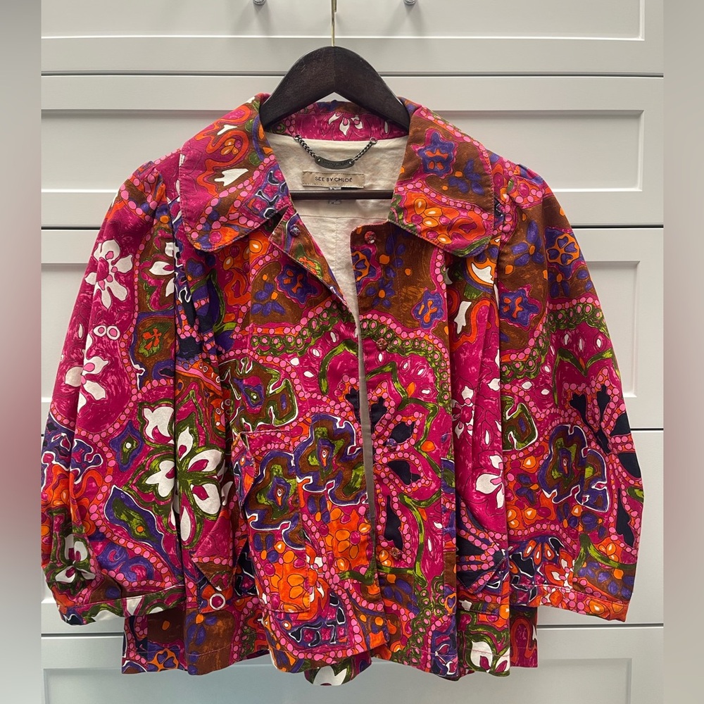See by Chloe Pink patterned blazer